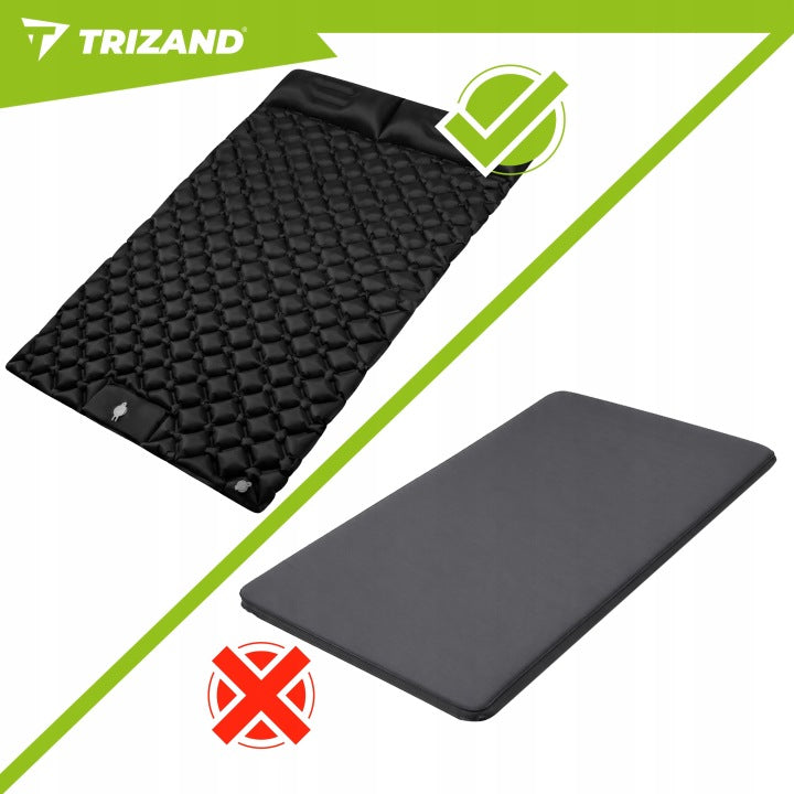 Self-Inflating Mattress Double Hiking Inflatable Mat Lightweight Camping Manufacturer code Materac samopompujący dwuosobowy Trizand