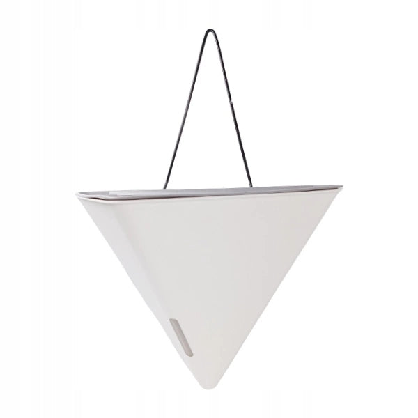 Self Irrigating Flower Pot Wall Hanging White 31cm Triangle Large Manufacturer code 21076