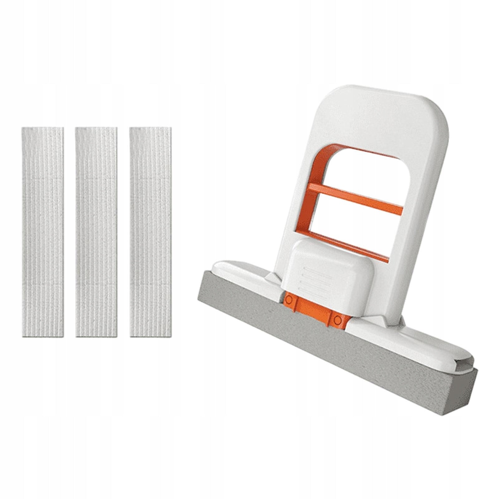 Self Wringing Compact Mop with Squeeze Bar 15x13x3 cm Portable White Orange Brand no brand