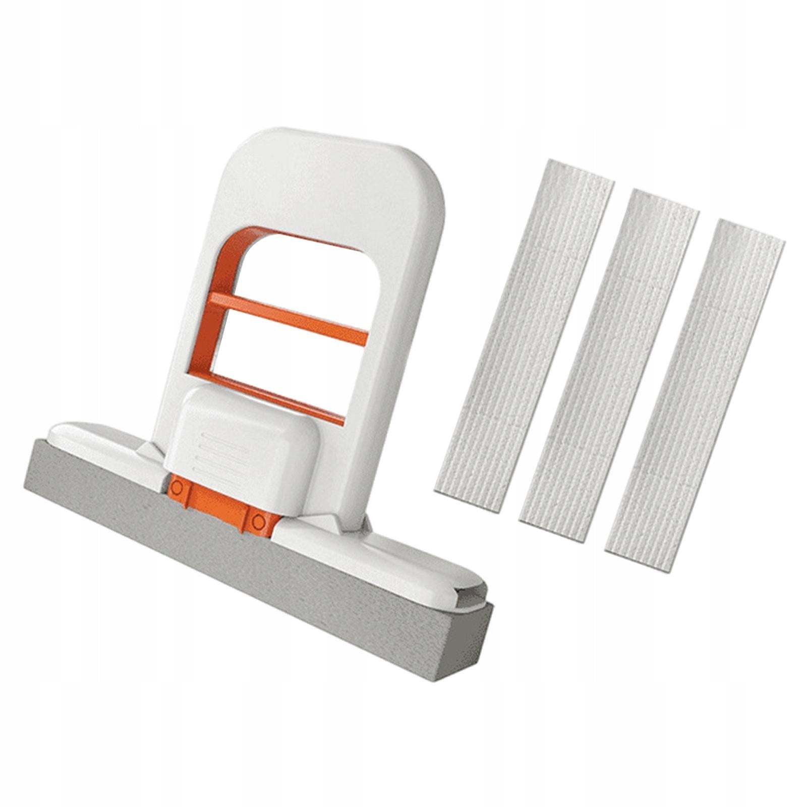 Self Wringing Compact Mop with Squeeze Bar 15x13x3 cm Portable White Orange Packaging status original
