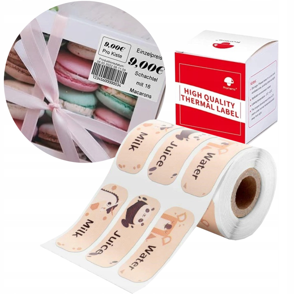 Self-adhesive labels 35x15mm animal pattern Phomemo M110 M122 M220