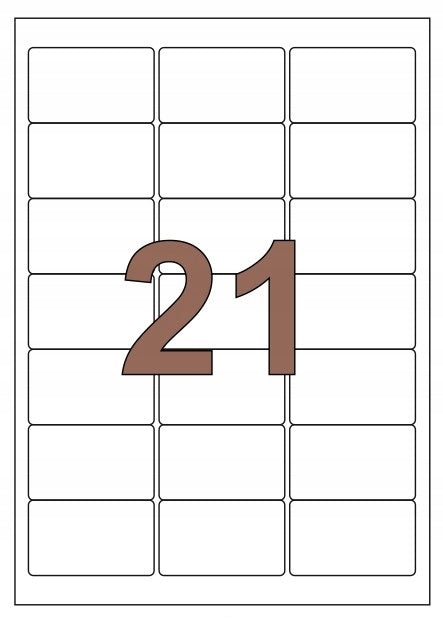 Self-adhesive labels GLOSS A4 63,5x38mm 10 sheets Manufacturer code 3158