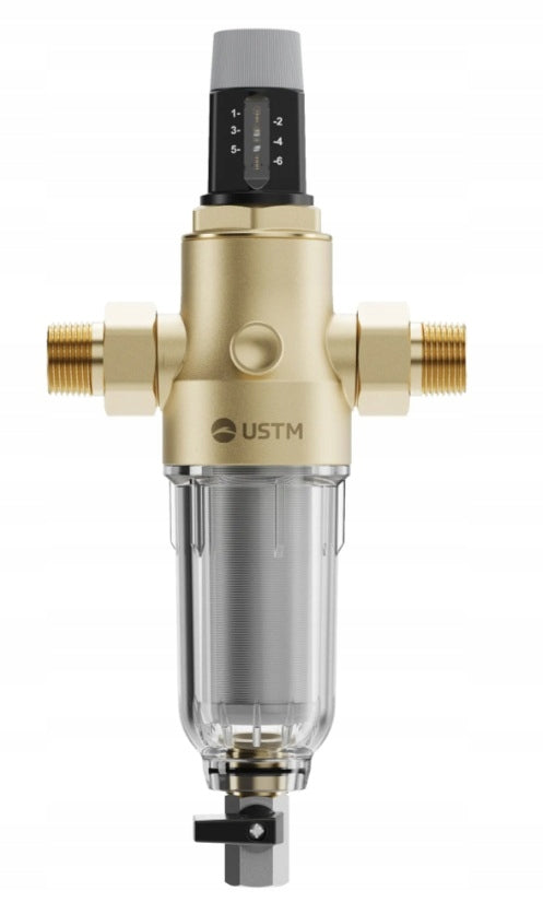 Self-flushing water filter with pressure reducer connect 1'', 3/4'' USTM