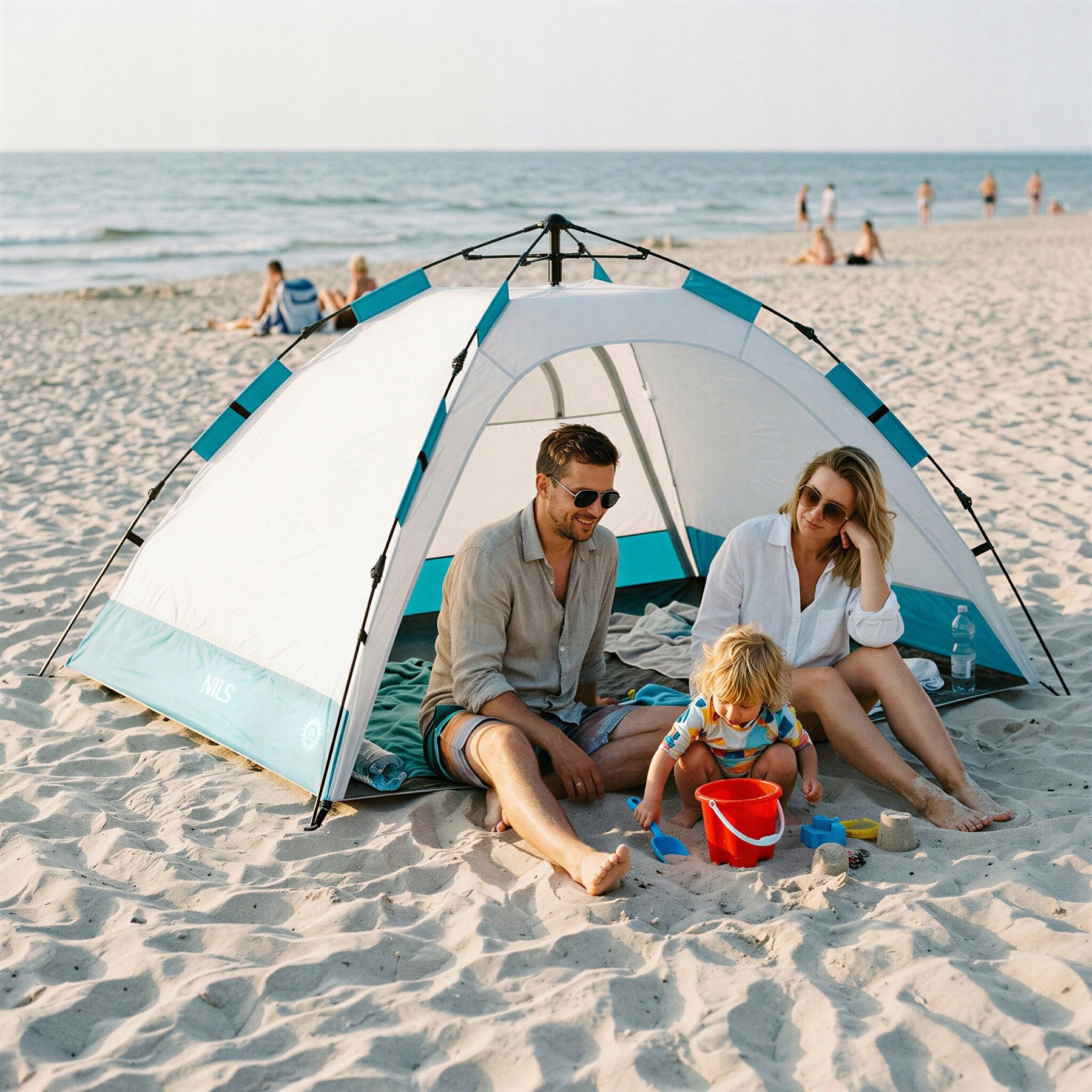Self-folding tent 200x145cm NILS CAMP NC4802 Grey Quick Installation Packaging status original