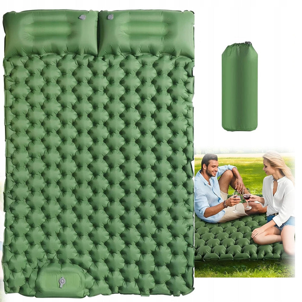 Self-inflating camping mattress for 2 people