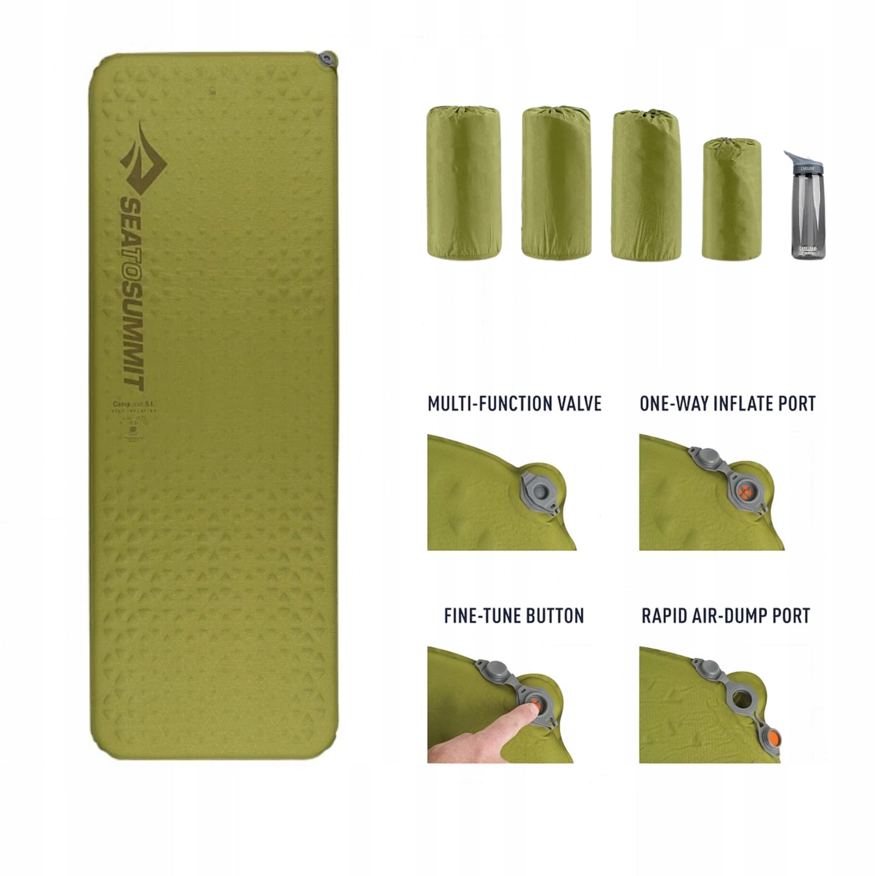 Self-inflating mat Sea To Summit Camp Mat S.I. Self Inflating AMSICMRRW Color green