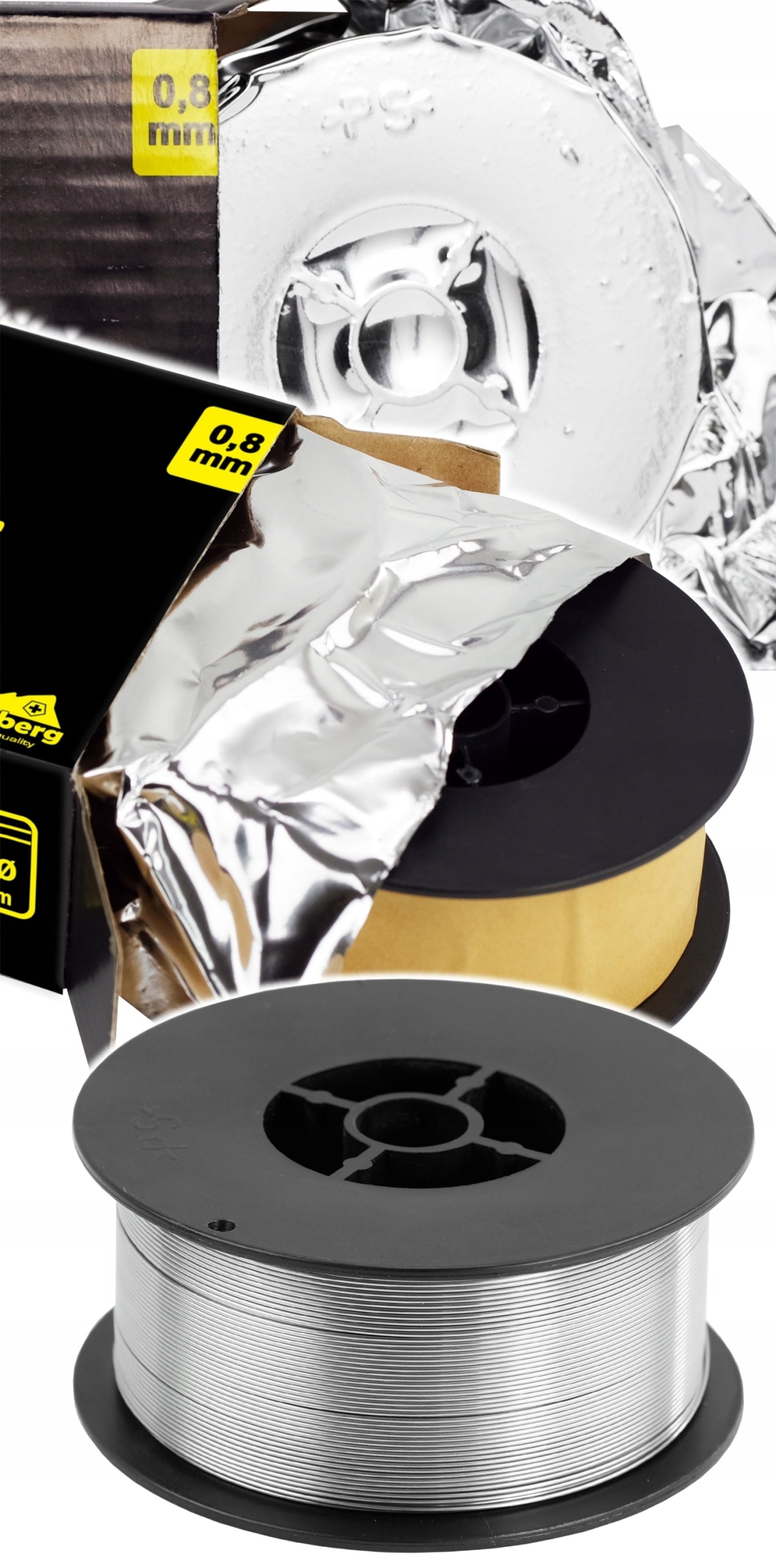 Self-shielded welding wire Wertberg FLUX 0,8mm 2x1kg FCAW - MIG without gas Manufacturer code 6041420