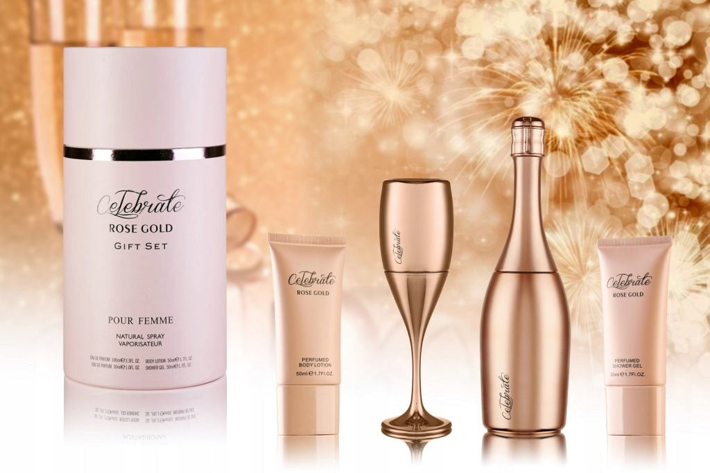 Sellion - Celebrate Rose Gold cosmetics gift set in a 5el box. Brand no brand