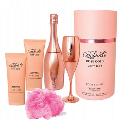 Sellion - Celebrate Rose Gold cosmetics gift set in a 5el box.