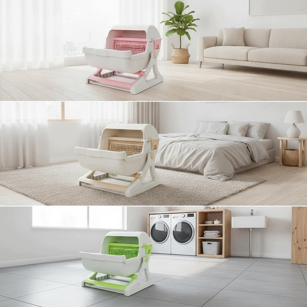 Semi Automatic Litter Box Modern Cat Litter Box with Hood No Wireless Green Manufacturer code 15264114518