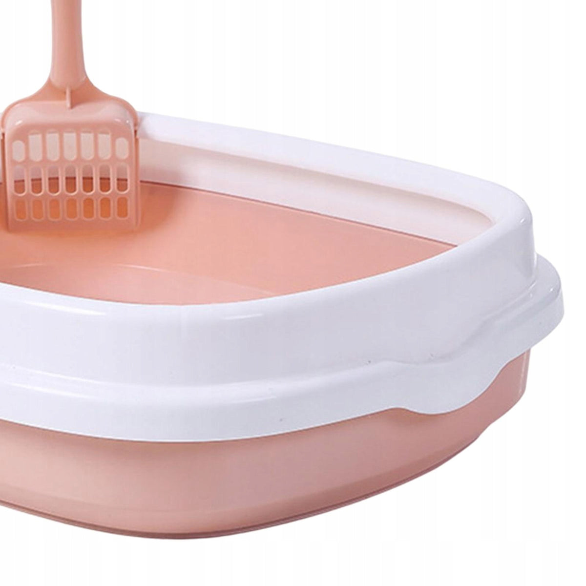 Semi Enclosed Cat Litter Box, with Surrounded Top Frame Bedpan Pink Medium Packaging status original
