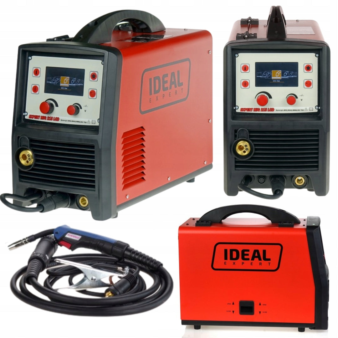 Semi-automatic welding machine EXPERT MIG 215 LCD MIG/MMA/TIG SYNERGIC ALU