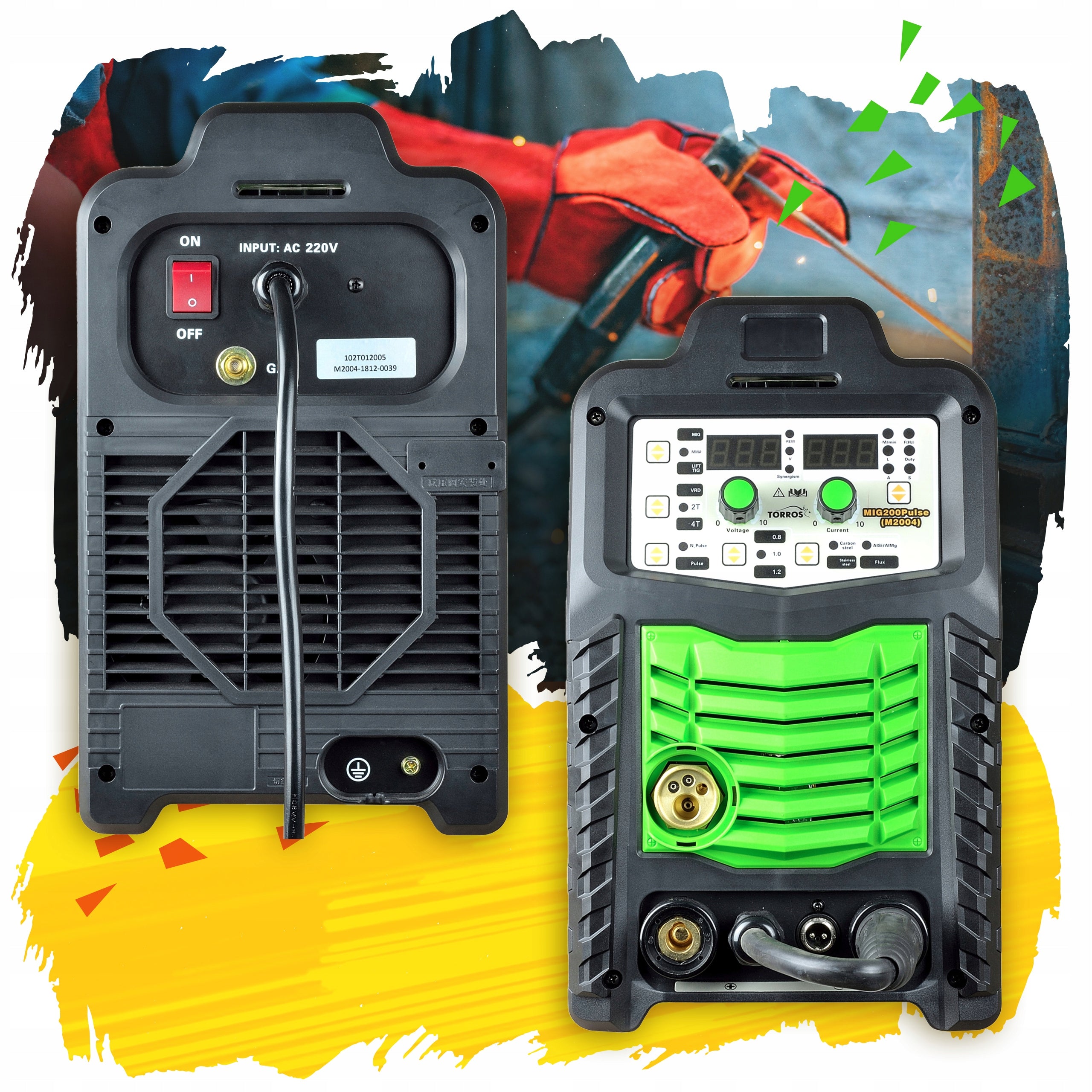 Semi-automatic welding machine MIG/MAG, MMA, TIG Torros 40-200 A M2004 Set of 4 Brand Torros