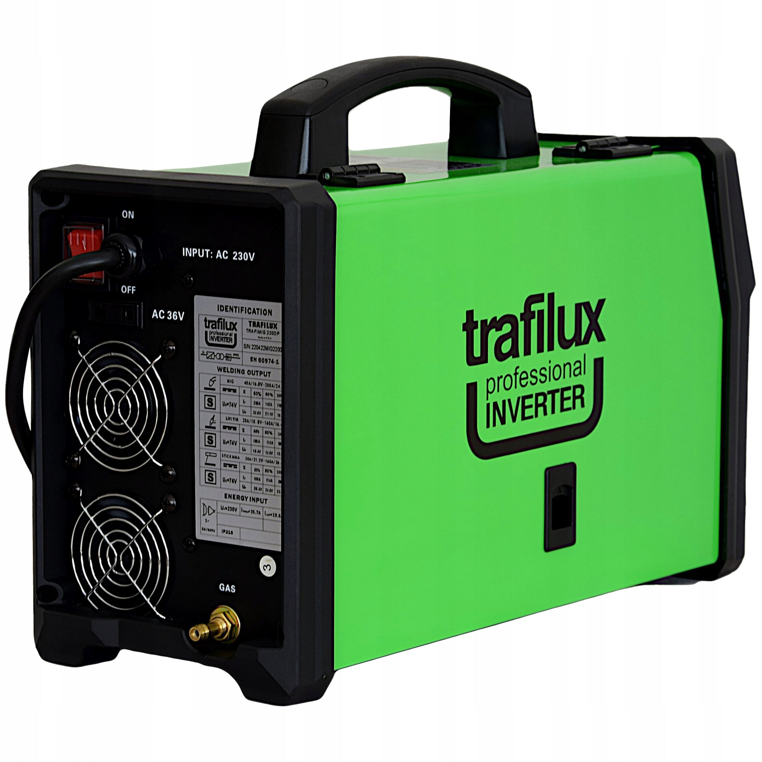 Semi-automatic welding machine MIG/MAG, MMA, TIG Trafilux 25-200 A 230 V Manufacturer code TRAFILUX TRAFIMIG 220