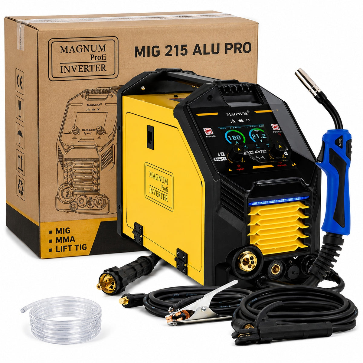 Semi-automatic welding machine Magnum MIG 201 Alu Pro Synergy 200A 60% Migomat