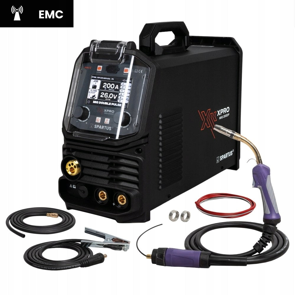 Semi-automatic welding machine SPARTUS XPro MIG 200 DUAL PULSE ALU INOX CUSI3 4X4