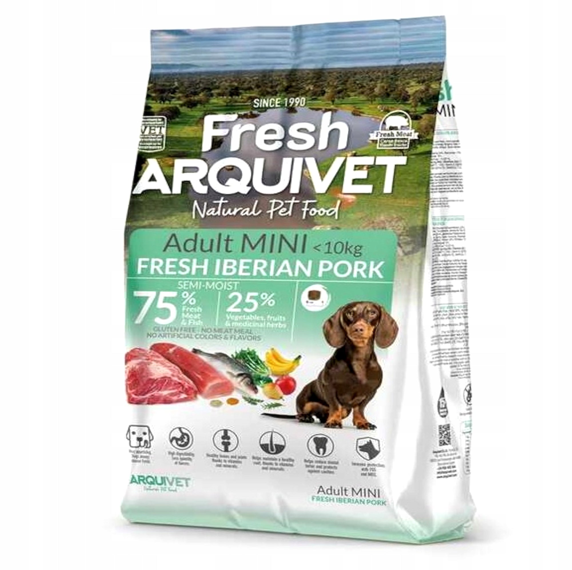 Semi-soft Food ARQUIVET FRESH MINI Pork Fish 2,5kg SMALL BREEDS