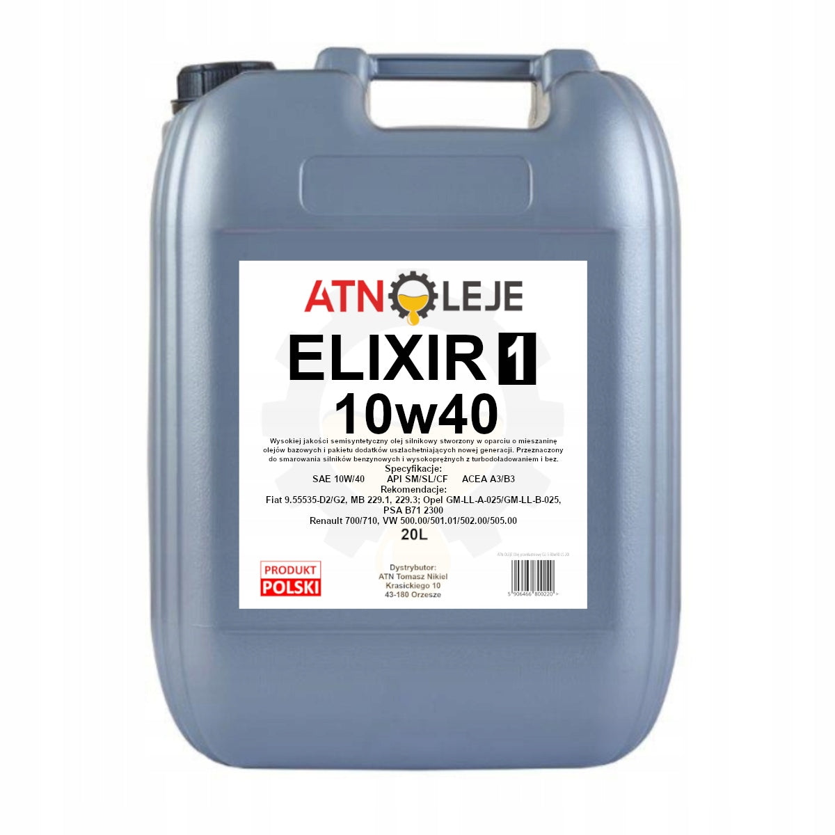 Semi-synthetic engine oil ELIXIR1 SL/CF 10w40 20L