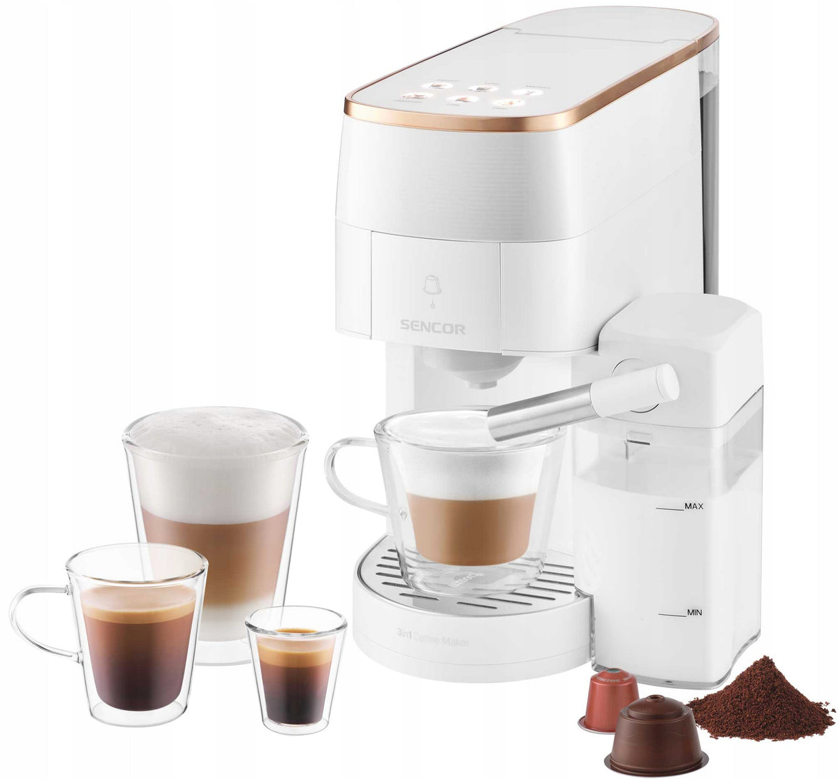 Sencor MarcoPolo pressure capsules Nespresso Dolce-Gusto Manufacturer code SCC 3001WH