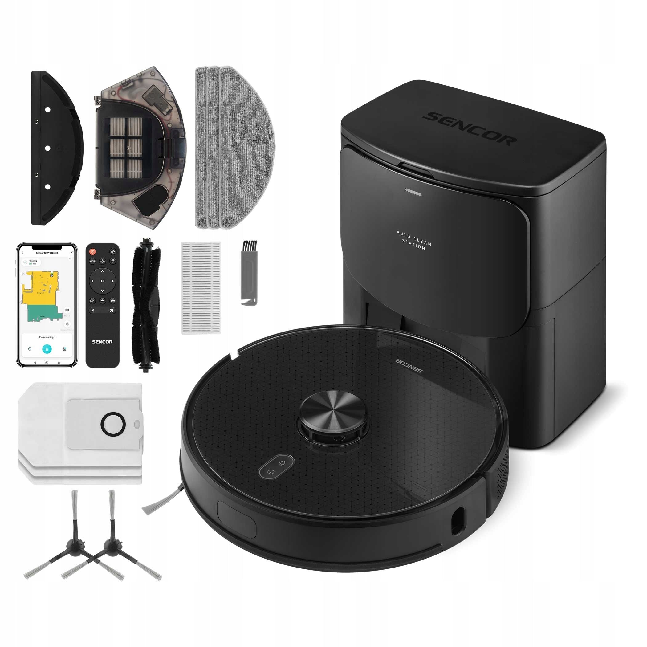 Sencor SRV 9185BK, robotic vacuum cleaner, black Packaging status original