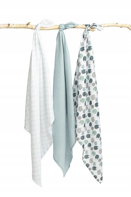 Sensillo Bamboo Diaper 3-Pack Hedgehog Blue 70X80 Brand Sensillo