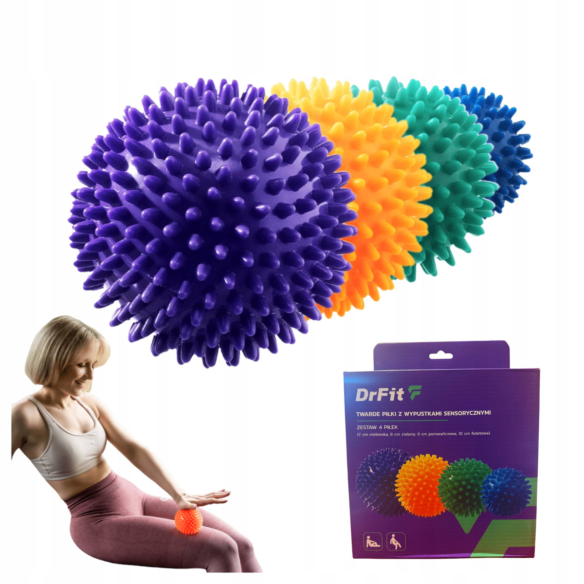 Sensory balls 4 pcs hard with spikes