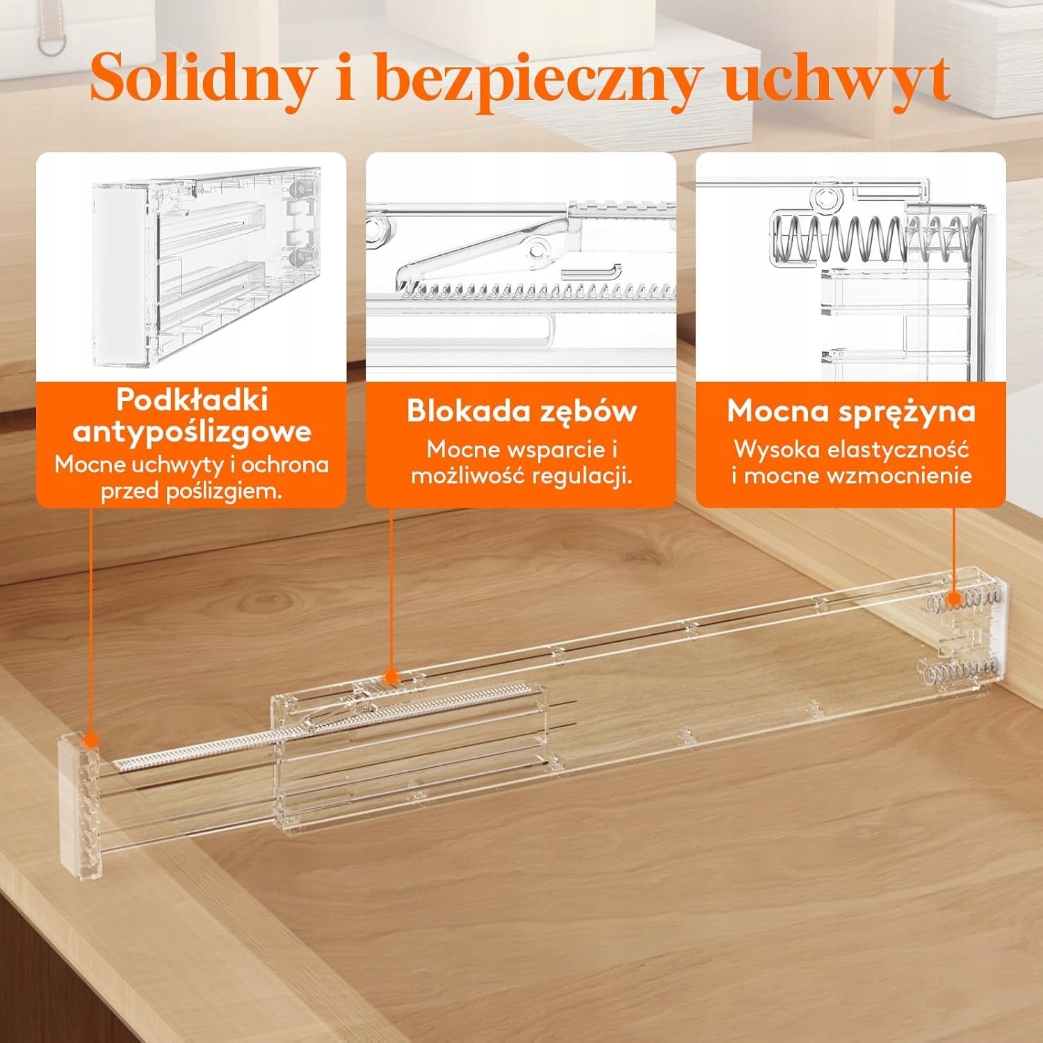 Separator compartments for cabinet drawers 41-56 H 6cm - 4x - TRANSPARENT Brand no brand