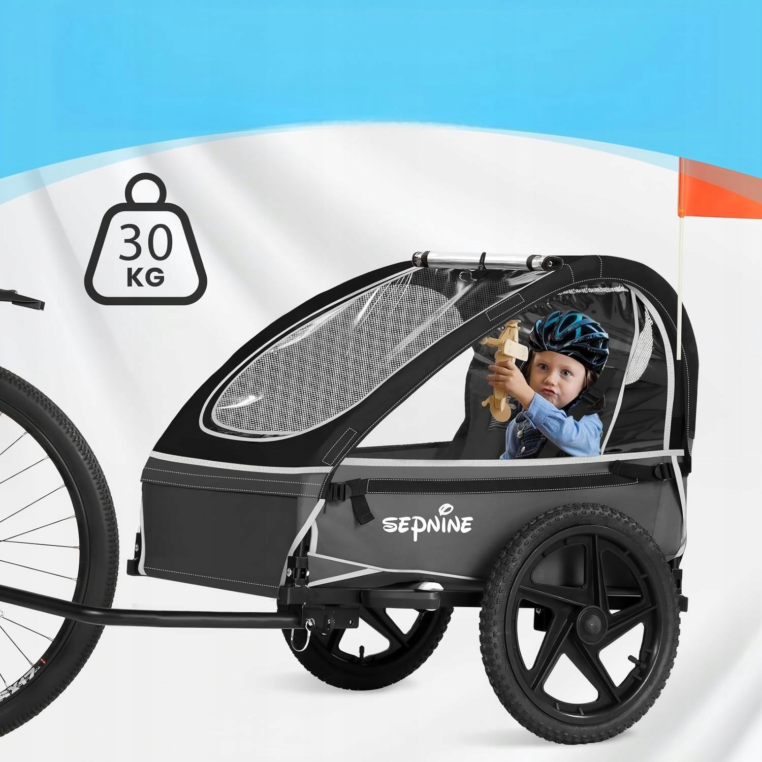 Sepnine Foldable Children's Bike Trailer Suitable For Kid black Manufacturer code 9331193552498huike