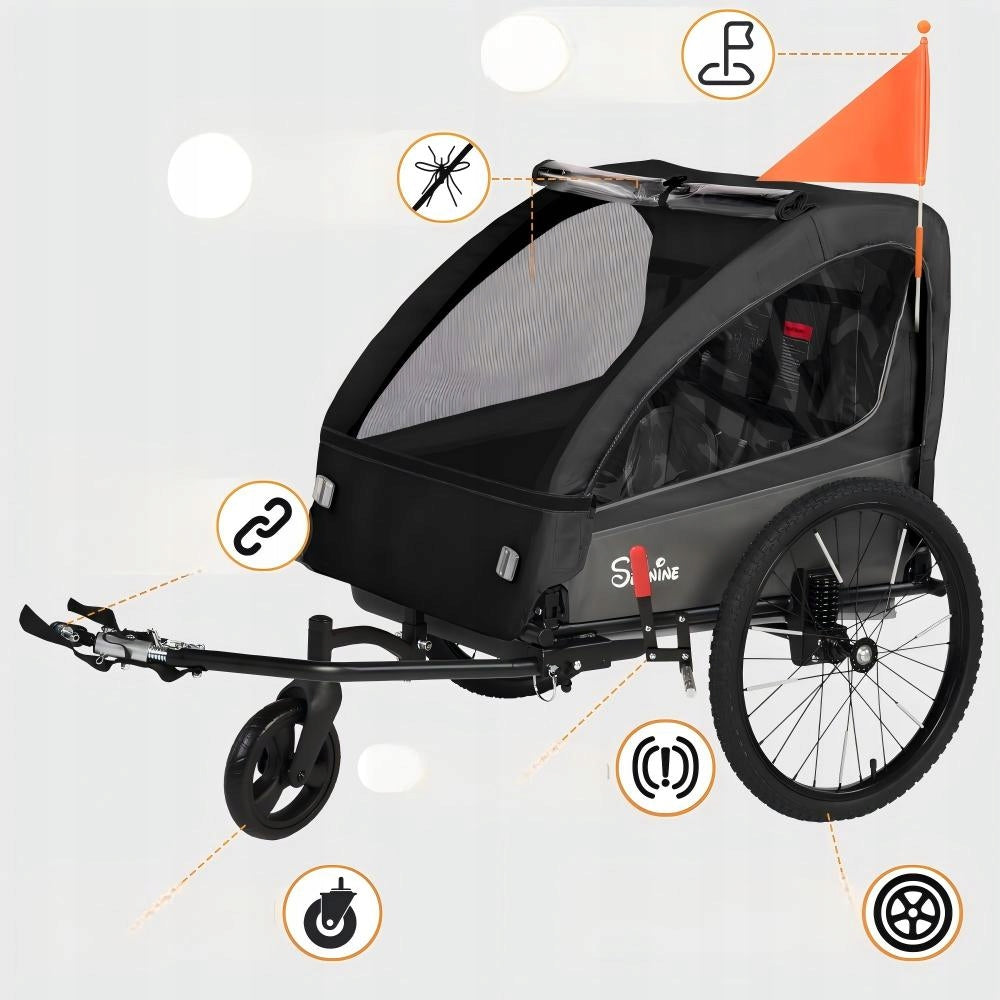 Sepnine Foldable stroller Children's Bike Trailer with Suspension & 5-Point Model Sepnine BT920