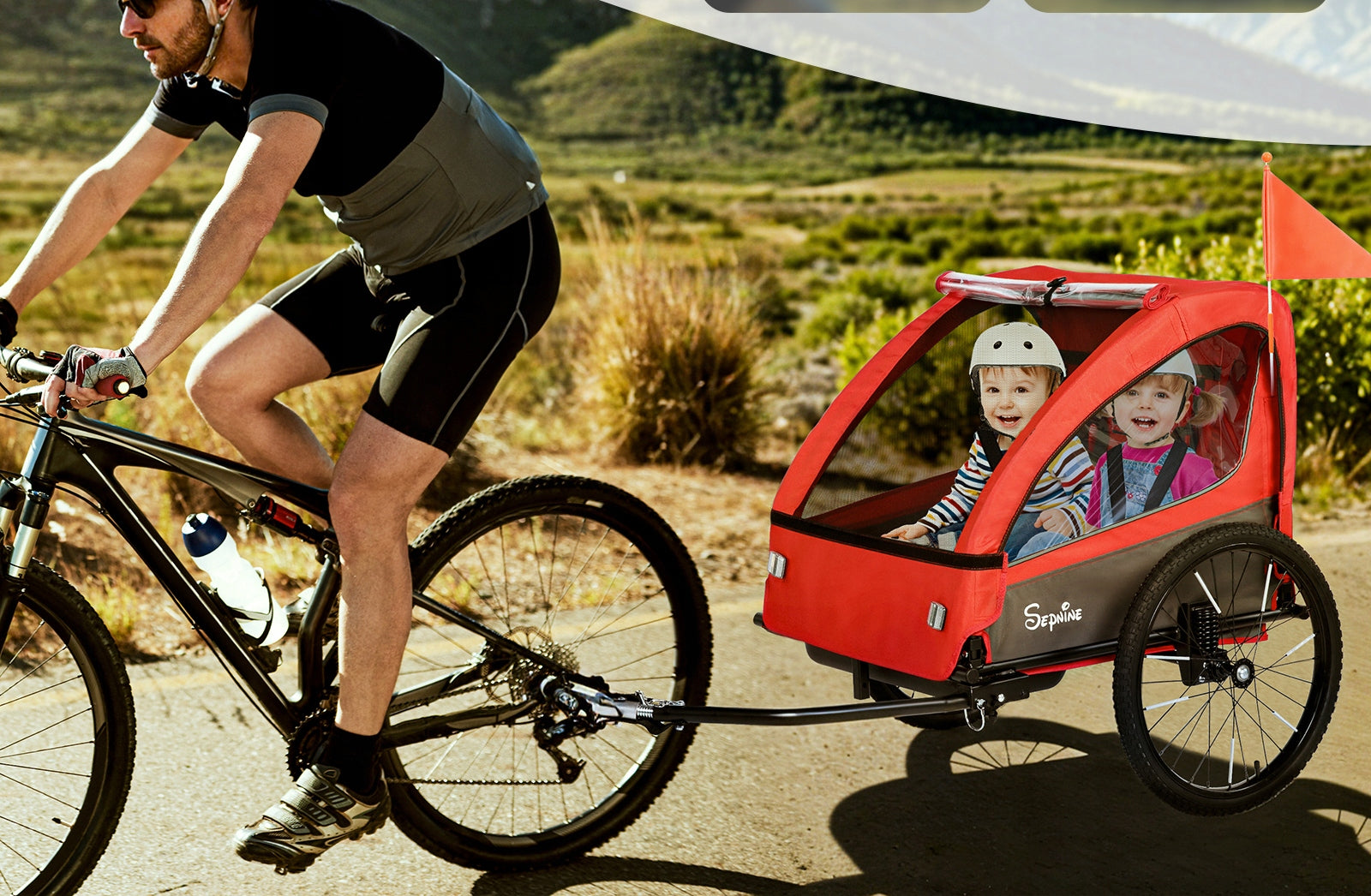 Sepnine Folding Bicycle Trailer for Kids Brand no brand