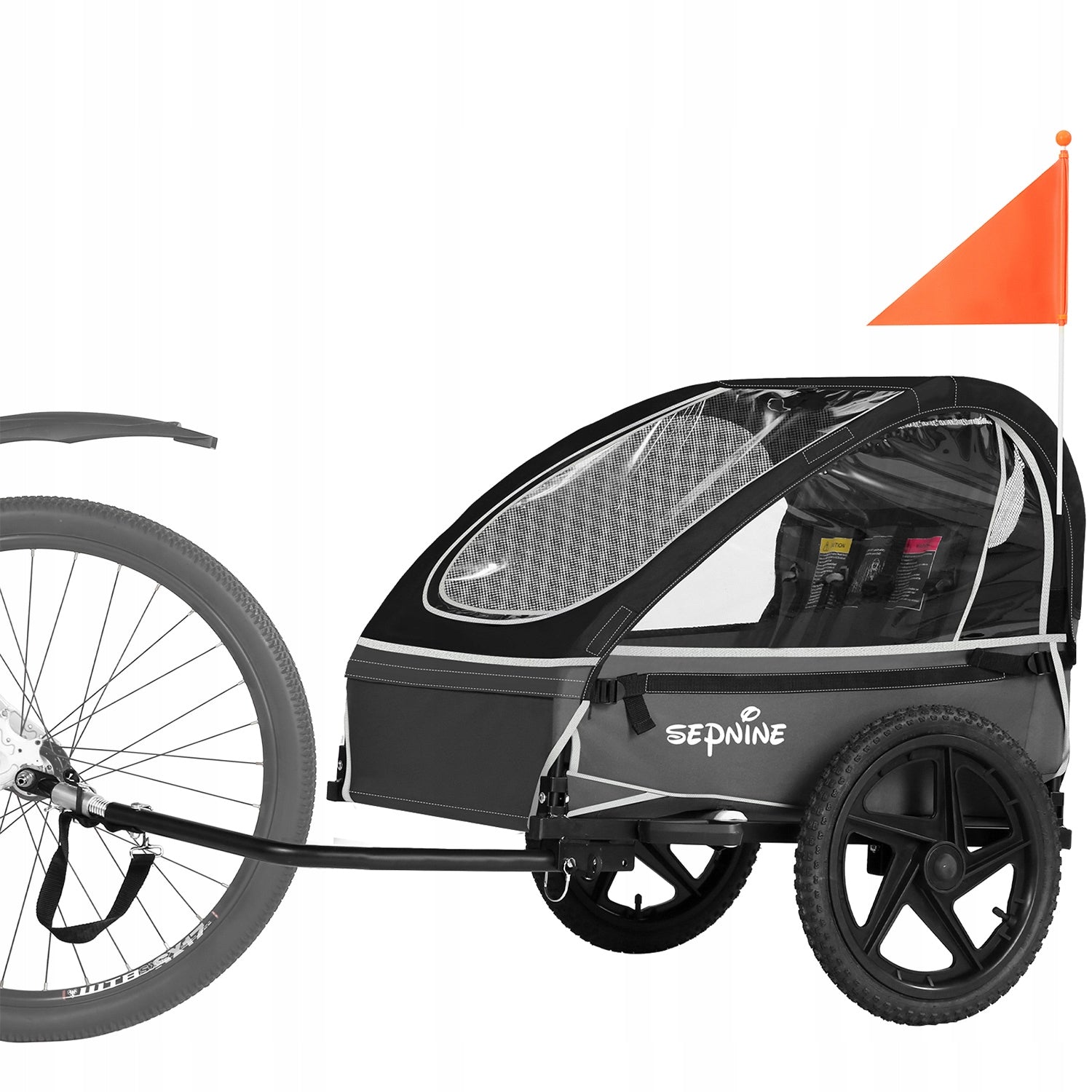 Sepnine Folding Children's Bicycle Trailer Suitable For 2 Children Additional features jogger function foldable trailer design bag waterproof bicycle trailer hook