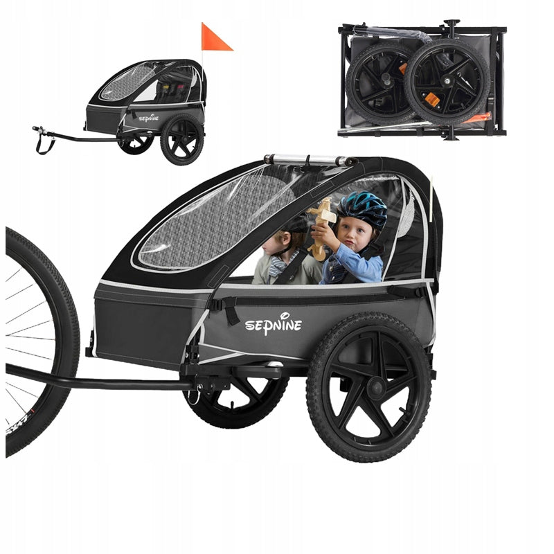 Sepnine Folding Children's Bicycle Trailer Suitable For 2 Children