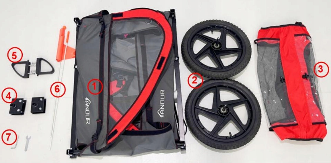Sepnine Kids Bike Trailer Bicycle Trailer For Baby 2 Seats Max 40kg BLACK Manufacturer code 757939334484 BLACK