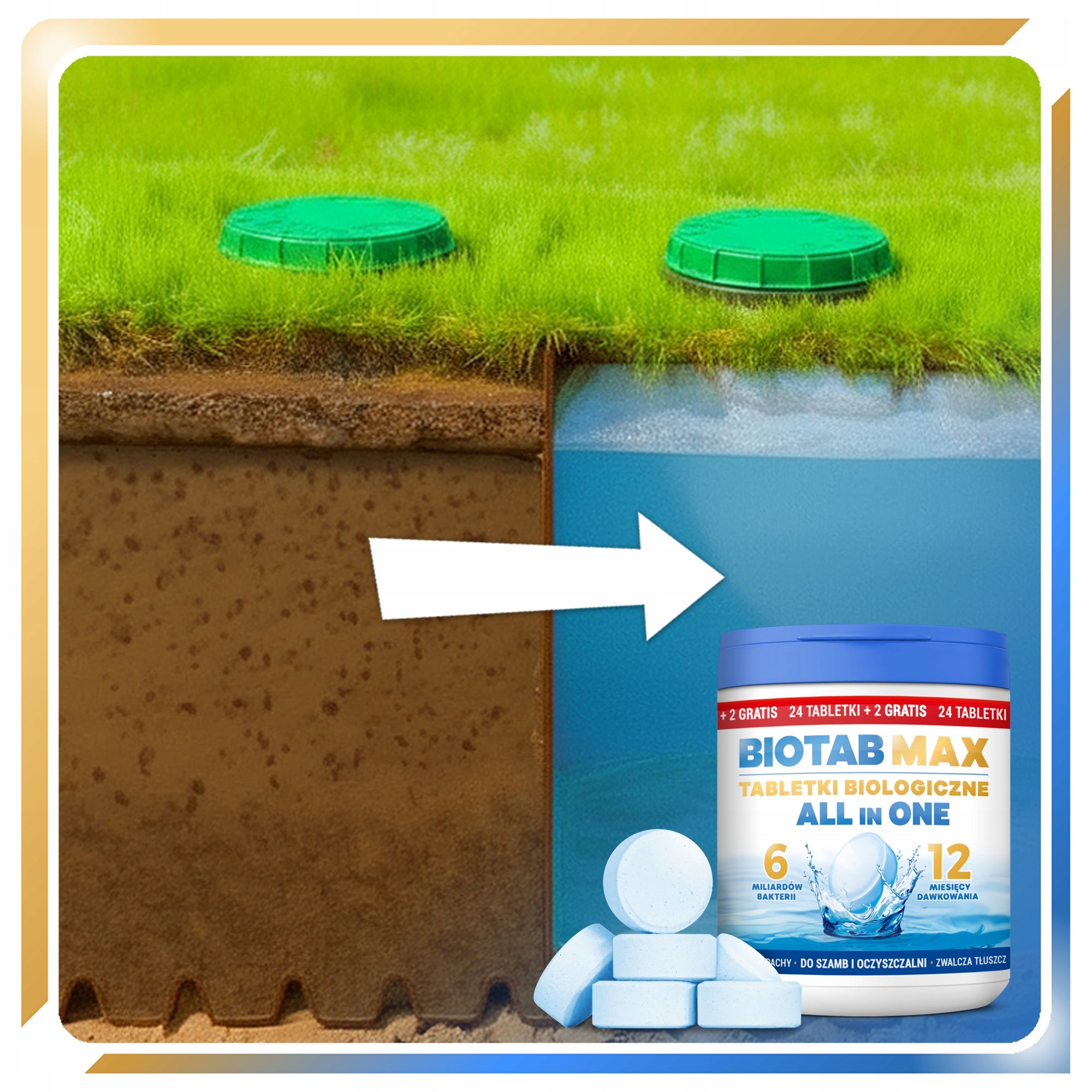 Septic Tank Bacteria Tablets for Year + Fats All in One Septic Tank Tablets Product form tablets
