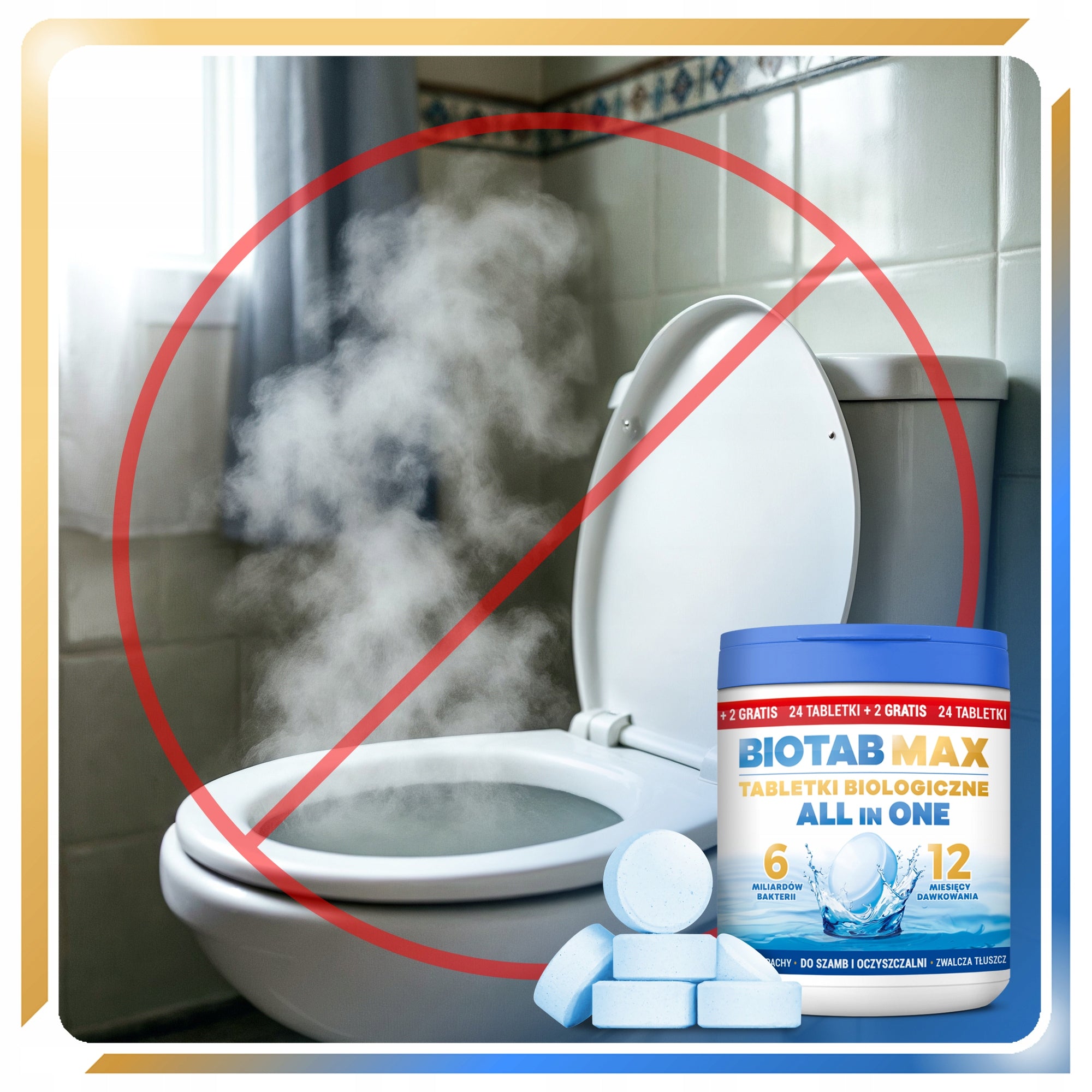 Septic Tank Bacteria Tablets for Year + Fats All in One Septic Tank Tablets Weight 0.13 kg