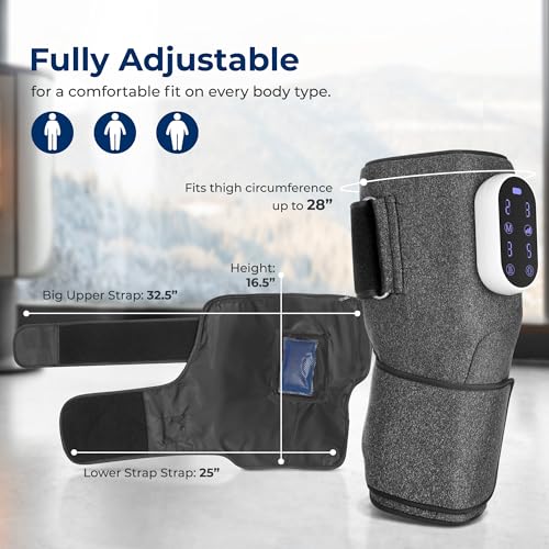 SereneLife SLKNMSG14 Knee Massager, Compression, Vibration, Heat, Manufacturer code SLKNMSG14