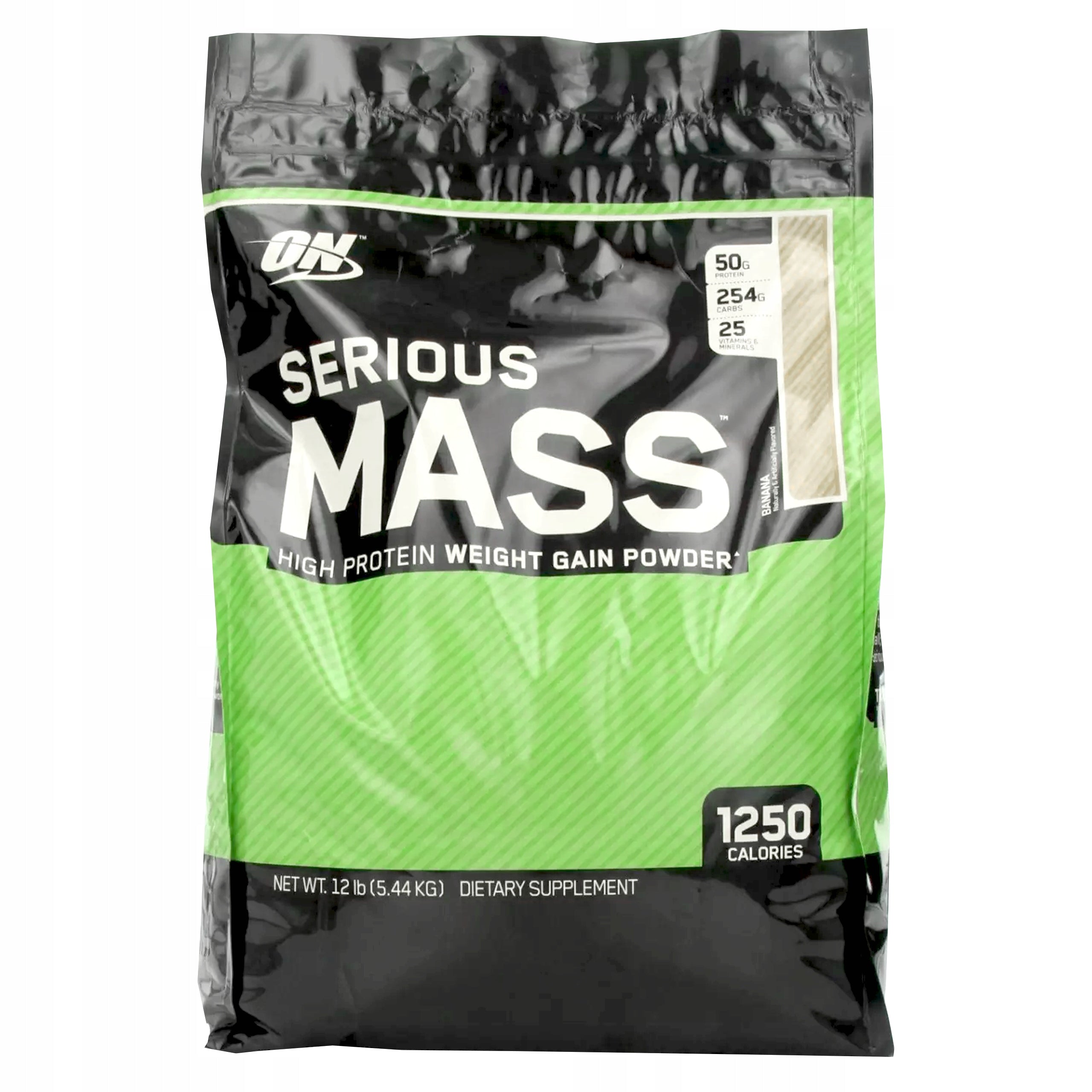 Serious Mass Gainer Optimum Nutrition 5.45kg (12 lbs) Cookie Flavor Expiration date at least six months from the date of purchase
