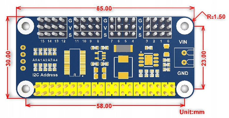Servo Driver HAT driver 16 servos for Raspberry Pi Manufacturer WaveShare