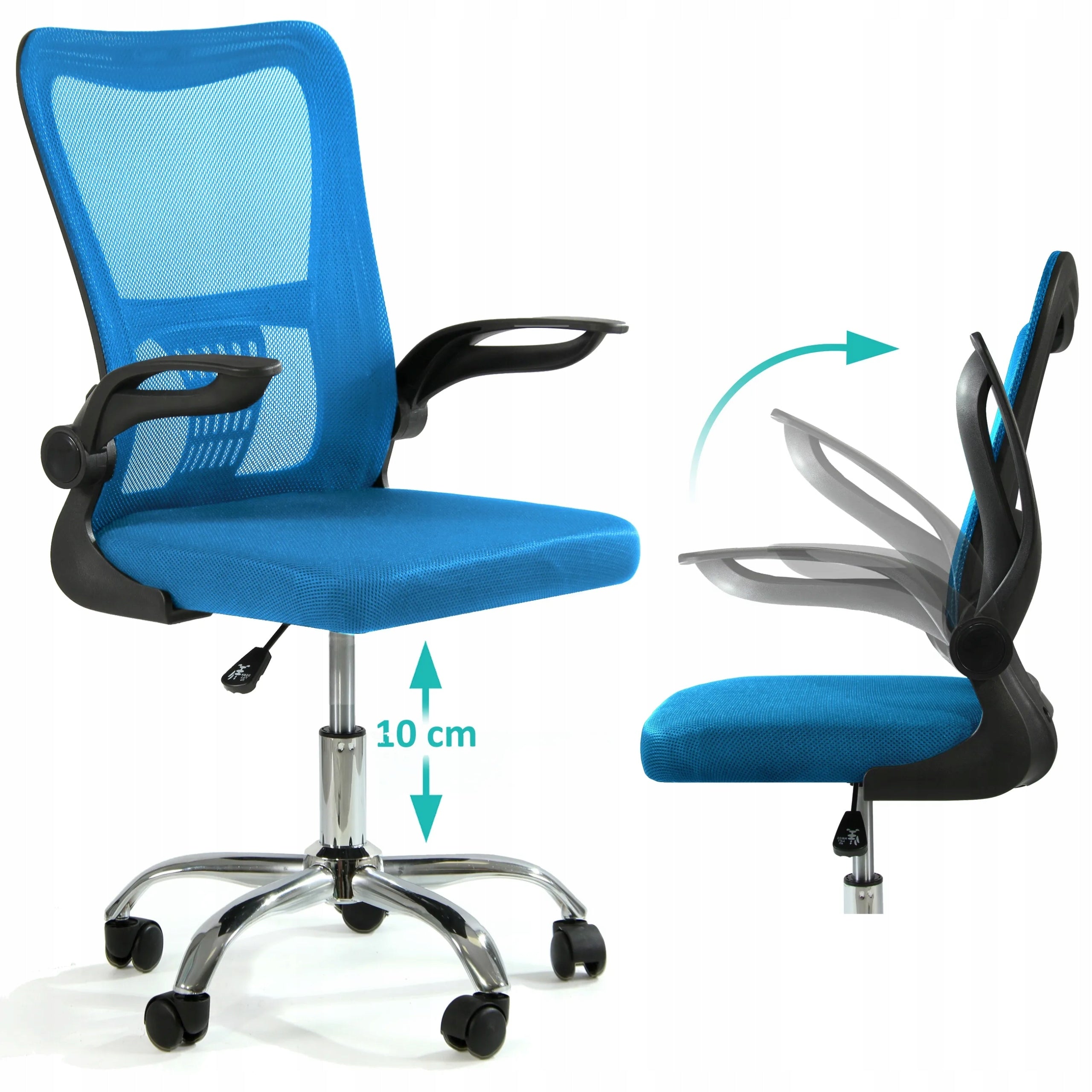 Sesto Senso Ergonomic office chair V8 folding armrests blue Packaging status original