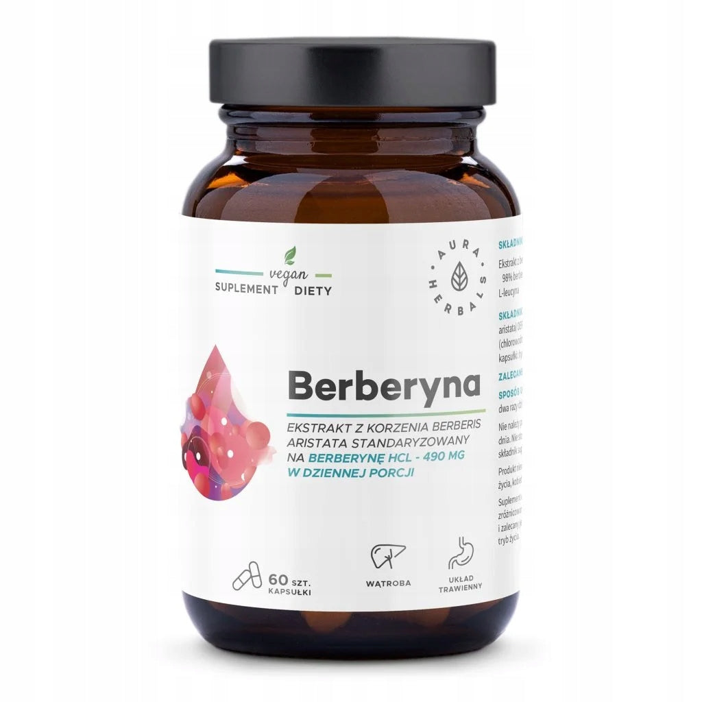 Set: 2x Aura Berberine Slimming Diabetes Healthy Heart Liver 60 kaps Packaging status original