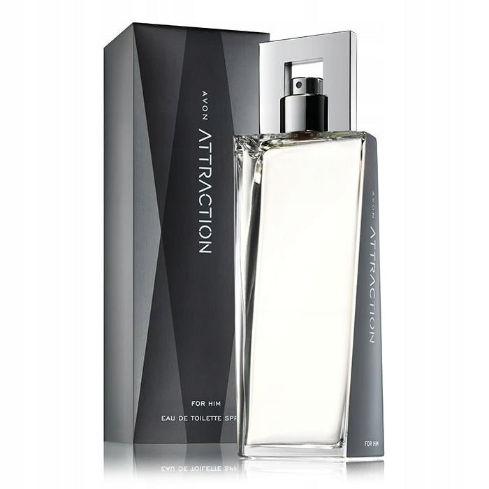 Set ATTRACTION Him for Him Avon 75 ml + gel in gift box Packaging status original