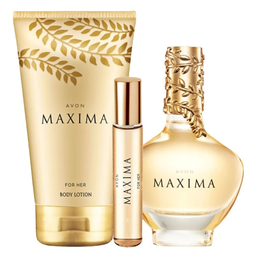 Set AVON Maxima [Perfume + Lotion + Perfume] - gift set Packaging status original