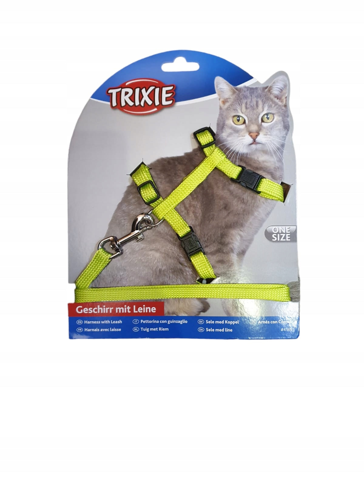Set Adjustable pressure-free harness and leash for cat green