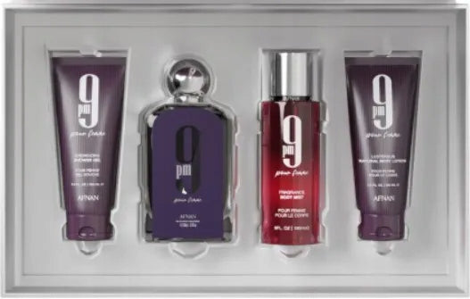 Set Afnan 9pm Femme Edp 100ml + gel 100ml + mist 150ml + lotion 100ml