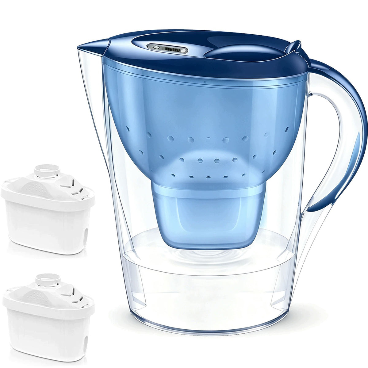 Set Alkaline Water Filter Jug Glass 3,5 L BEDEE + 2 Cartridges