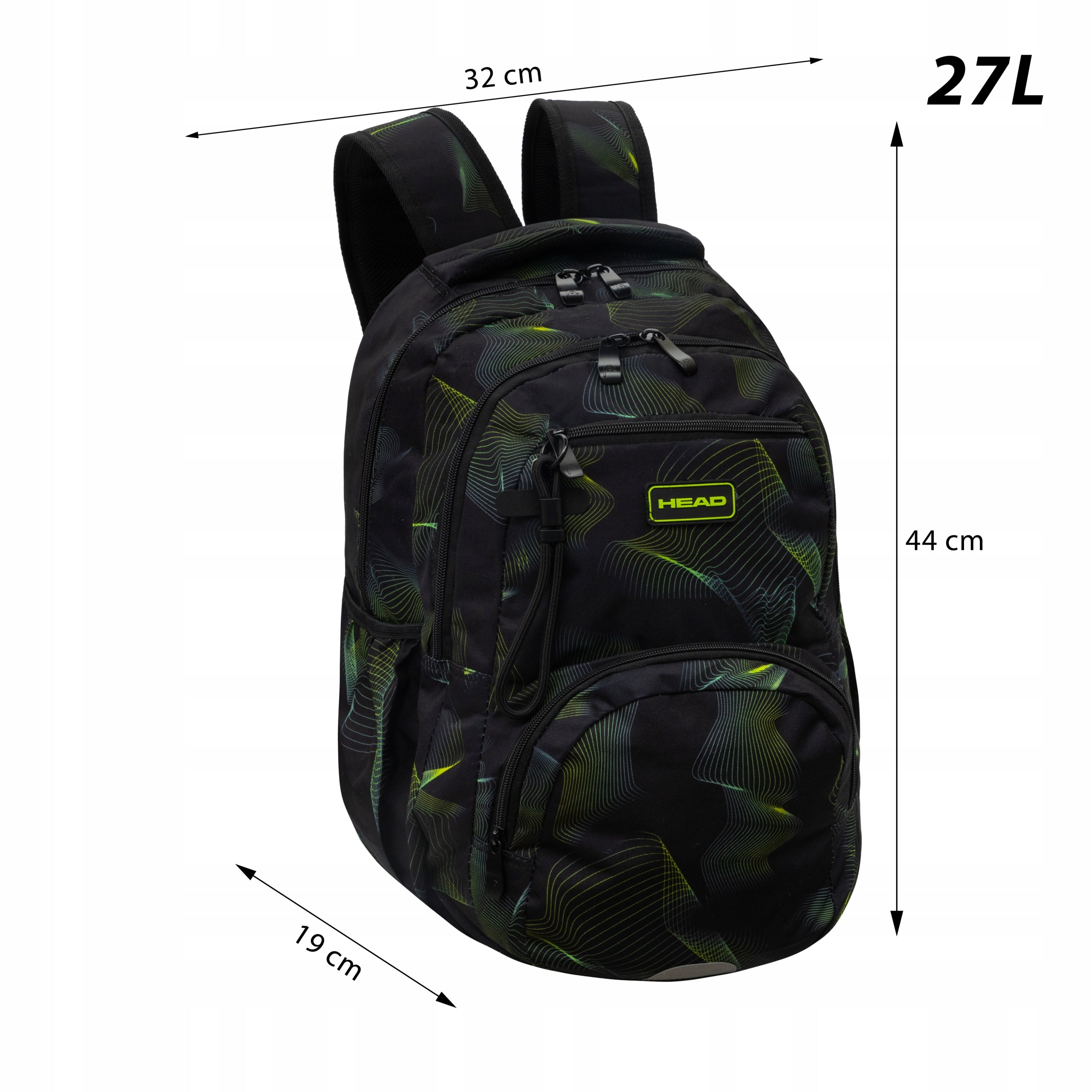 Set Backpack school pencil case HEAD for boy youth green 27L Packaging status original