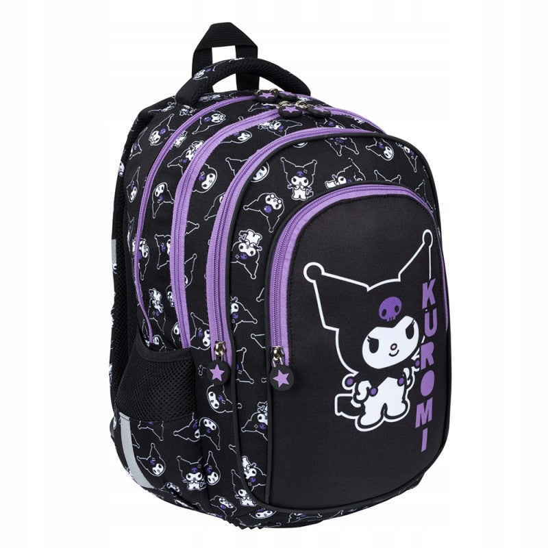 Set Backpack school satchel 4-chamber Kuromi Black Brand St.Right