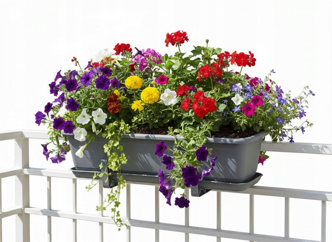 Set Balcony box stand handles 50 cm Graphite Balcony Terrace Manufacturer code Zestaw Skrzynka 50 cm Mat Grafit