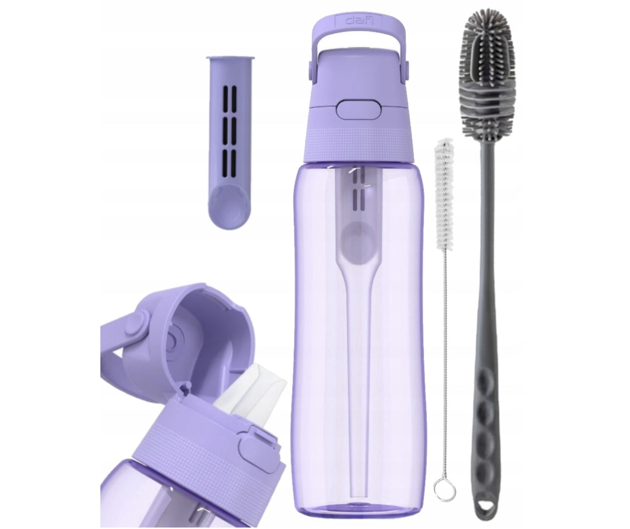 Set Bottle Dafi Solid 0,7L lavender + 2 brushes for washing bottles Packaging status original