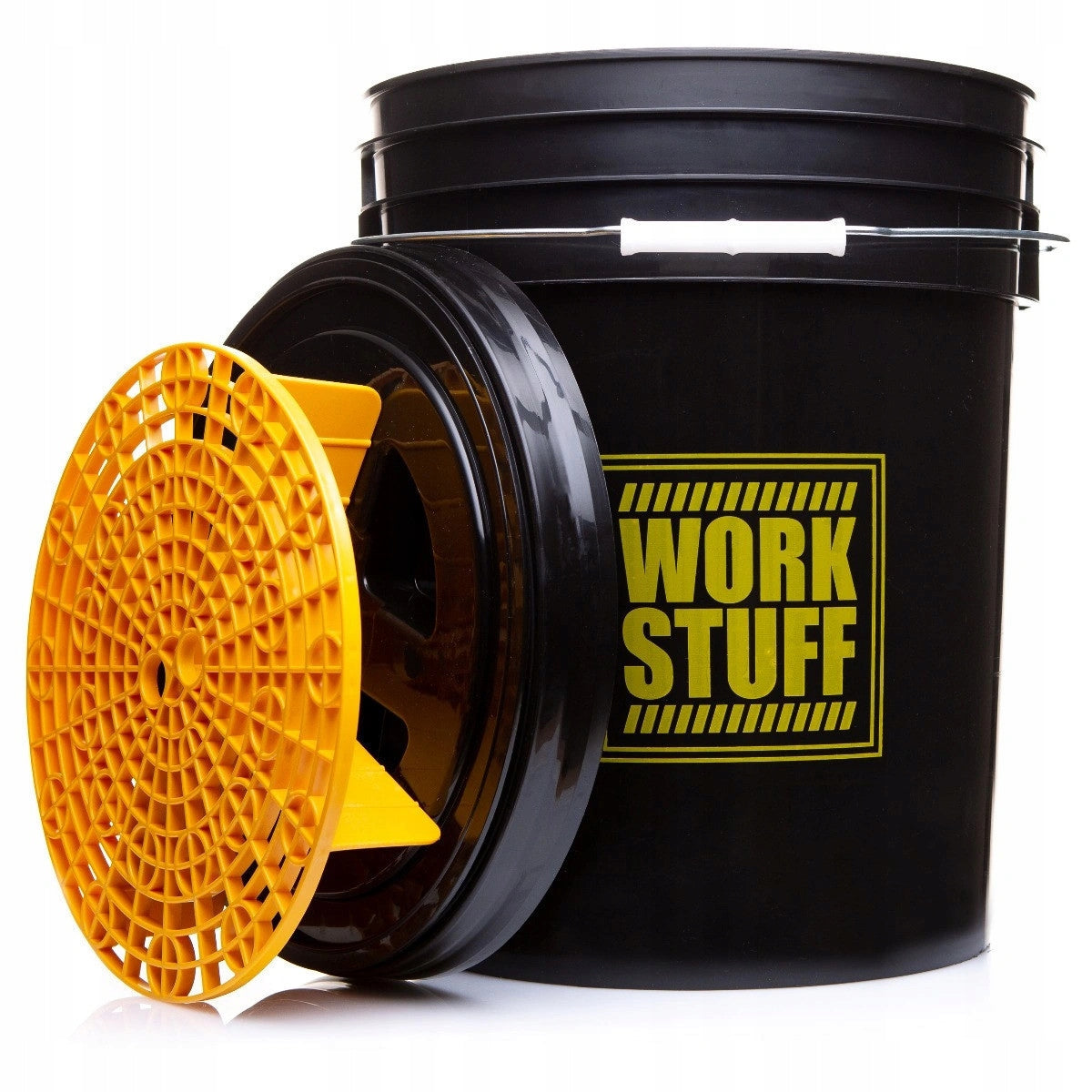 Set Car Wash Bucket Rinse Separator Yellow Cover 20L WORK STUFF